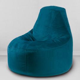 Кресло-пуф Люкс Глубокая бирюза, размер XXХХL-Комфорт, мебельный велюр