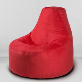 Кресло-пуф Люкс Красный, размер XXХХL-Комфорт, мебельный велюр