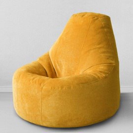 Кресло-пуф Люкс Желтая горчица, размер XXХХL-Комфорт, микровельвет