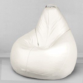 Кресло-мешок груша Молоко, размер XL-Компакт, экокожа