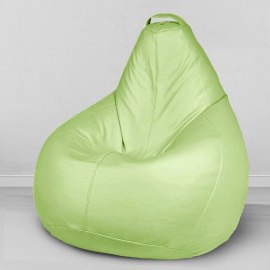 Кресло-мешок груша Cалатовый, размер XL-Компакт, экокожа 0
