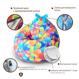 Кресло-мешок груша Kids Карта, размер M, мебельный хлопок 4 Кресло-мешок груша Kids Карта, размер M, мебельный хлопок 4