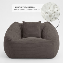 Бескаркасное кресло Нова Шоколадный графит, размер 5XL, вельвет 2 Бескаркасное кресло Нова Шоколадный графит, размер 5XL, вельвет 2