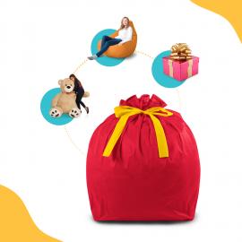 Подарочный упаковочный мешок цвет красный для кресла-мешка размера Компакт 1