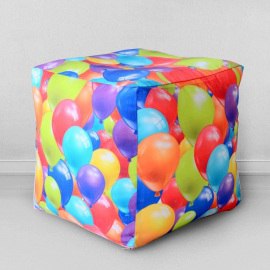 Пуфик-кубик Воздушные шары, мебельный хлопок