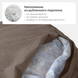 Бескаркасное кресло-пуф Тахо Горький шоколад, размер 5XL, велюр 3 Бескаркасное кресло-пуф Тахо Горький шоколад, размер 5XL, велюр 3