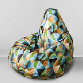 Чехол для кресла мешка Твинкли бирюза, размер Компакт, мебельная ткань