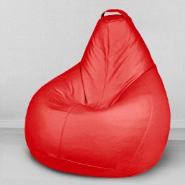 Чехол для кресла мешка Красный, размер Комфорт, экокожа