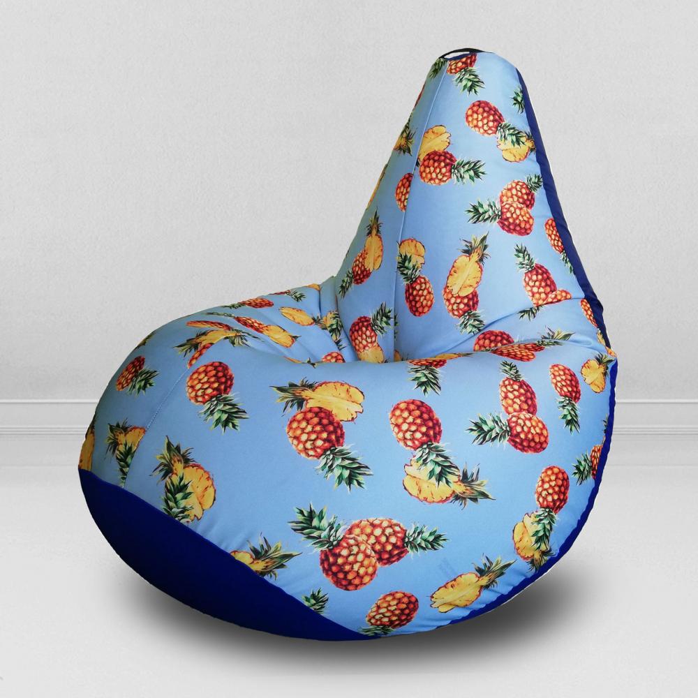 Кресло-мешок груша Ананасовая вечеринка, размер XХL-Миди, мебельный хлопок и оксфорд