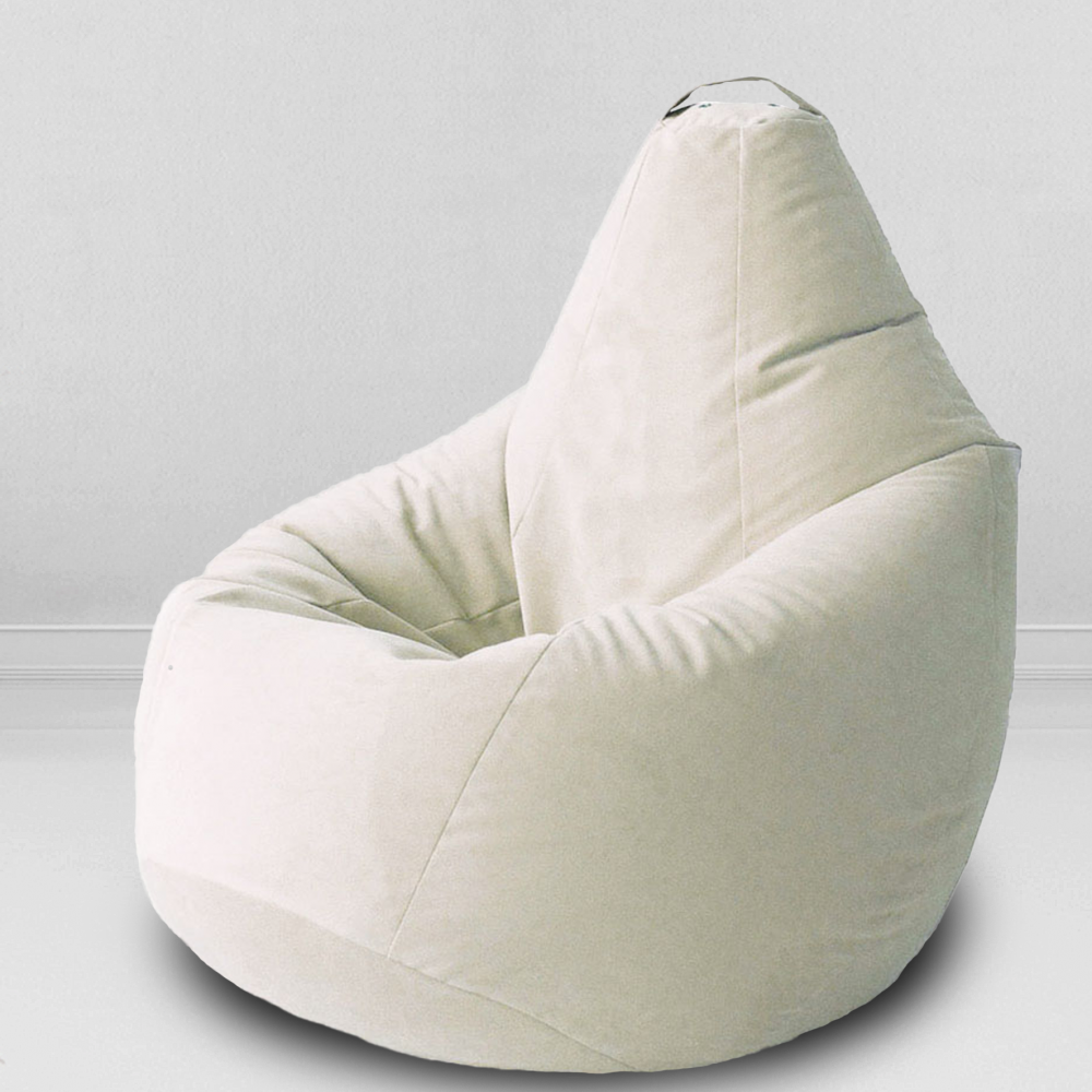 Купить кресло-мешок груша латте XXXXL мебельный велюр в MyPuff
