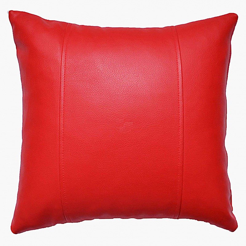 Декоративная подушка Красная, экокожа