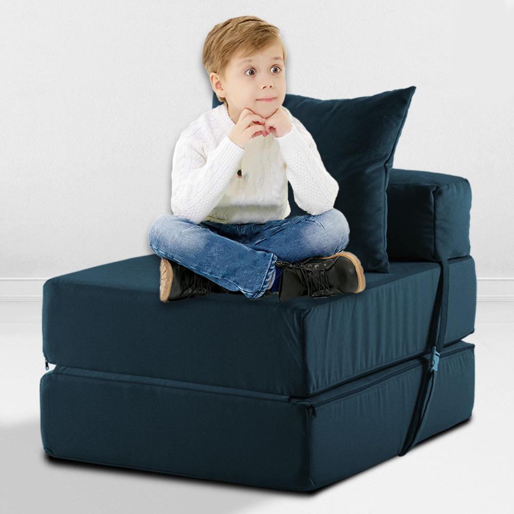 Бескаркасное Кресло-кровать Глубокая бирюза, размер ХXXХL, мебельный велюр