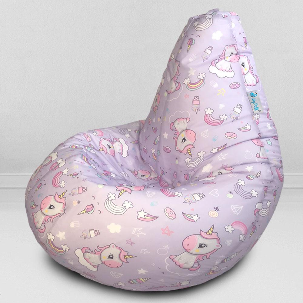 Кресло-мешок груша Волшебные Единорог, размер XХXХL-Комфорт, оксфорд