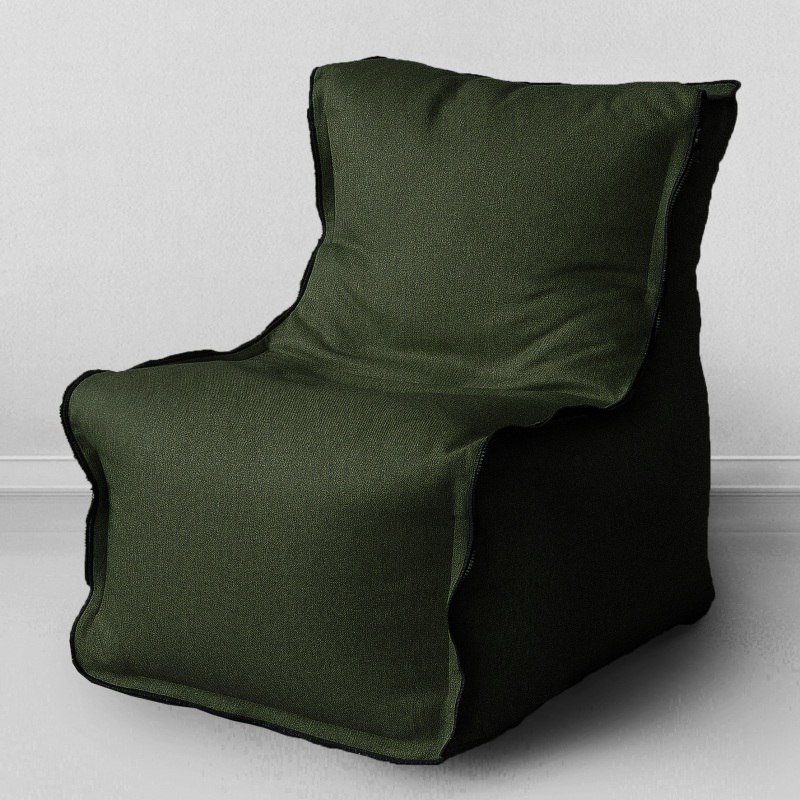 Бескаркасное кресло Лофт Зеленый, размер ХXXХL, жаккард-мальмо