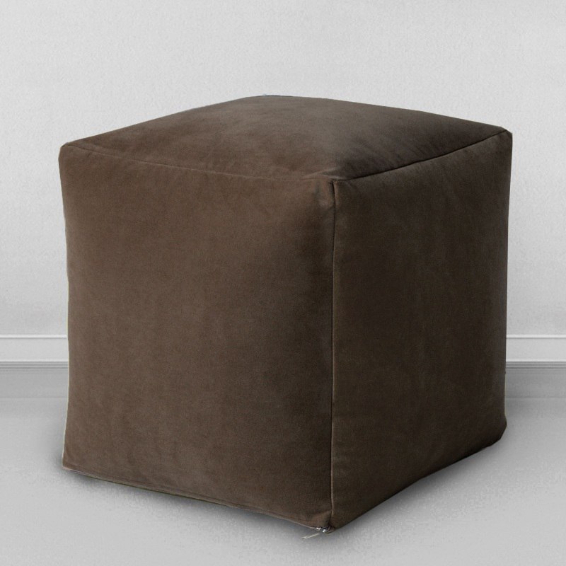 Пуфик-кубик Горький шоколад, мебельная ткань